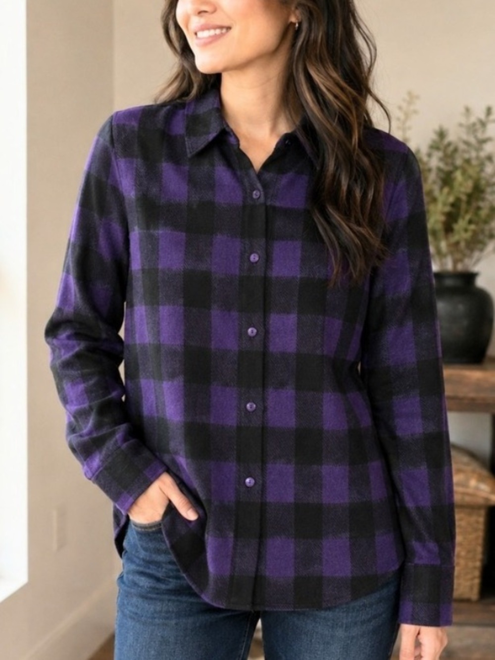 NWT Tuckernuck Chandler Flannel Button Down in the Aubergine Check